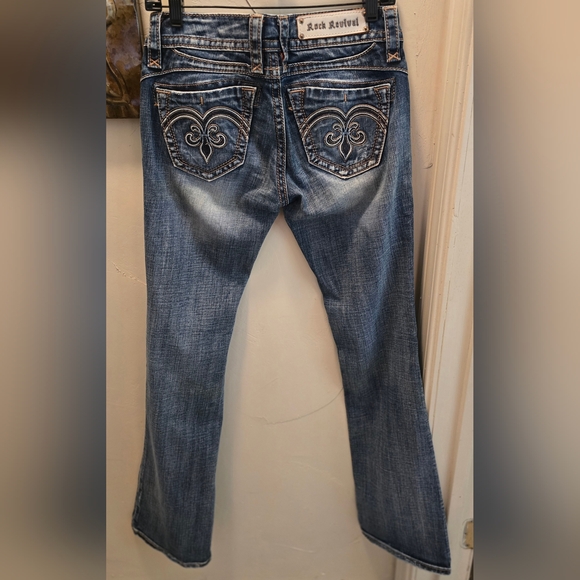 Rock Revival Distressed Blue Jeans - Picture 4 of 5